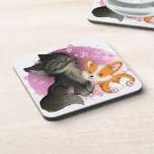 Onderzetter - pluizige knuffels (Linkerzijde)