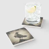 Onderzetter  portret van Proud Black Raven (Zijkant)