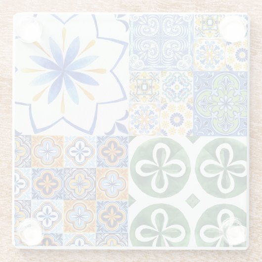 Onderzetter portugese tegels glazen onderzetter (Achterkant)