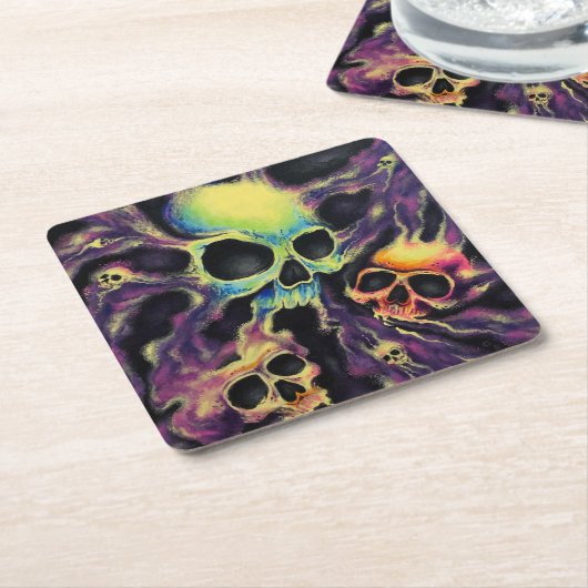onderzetter "Psychedelia" Skull Cluster Drink (Schuin)