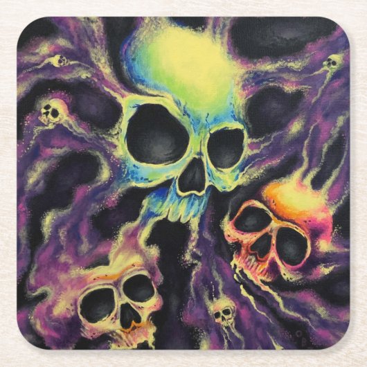 onderzetter "Psychedelia" Skull Cluster Drink (Voorkant)
