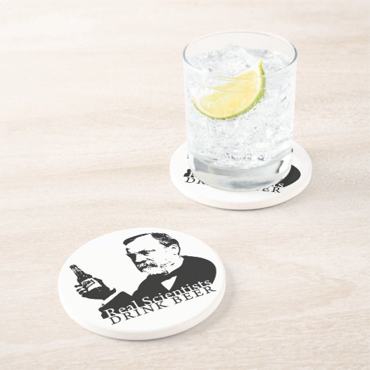 Onderzetter - Real Scientists Drink Beer (Zijkant)