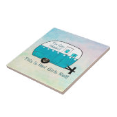 ONDERZETTER | Retro Camper | Tegel | Personaliseer Tegeltje (Zijkant)