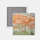 Onderzetter rode en witte bloemen magneet (Voorkant / Achterkant)