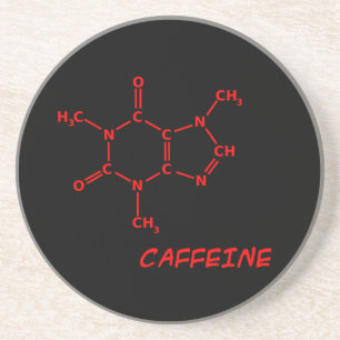 Onderzetter rode en zwarte cafeïne Molecule