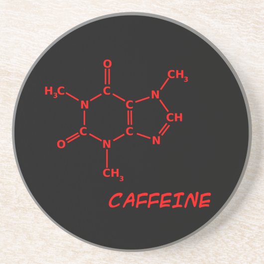 Onderzetter rode en zwarte cafeïne Molecule (Voorkant)