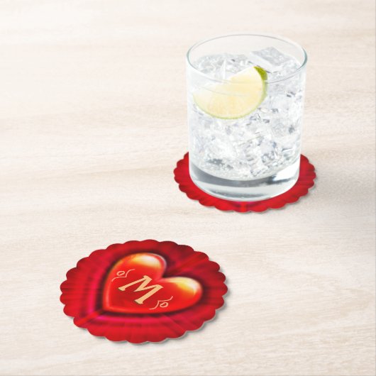 Onderzetter Rode pols hart custom monogram initiaa (Insitu)