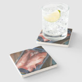 Onderzetter Rode Snapper Square (Zijkant)