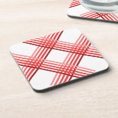 Onderzetter - Rode strepen diagonaal gekruist (Linkerzijde)