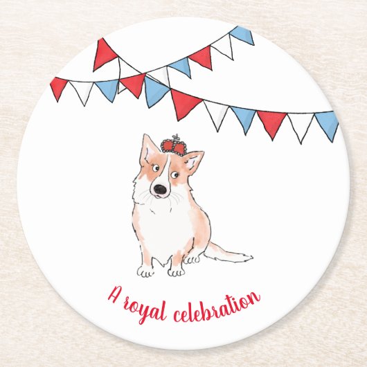 Onderzetter rond Royal Corgi-rond (Voorkant)