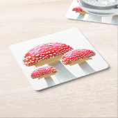 Onderzetter rood champignonpapier (Schuin)