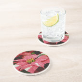 Onderzetter rood en wit Poinsettia (Zijkant)