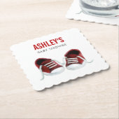 Onderzetter rood Sneakers, Onderzetter papier (Gebogen)
