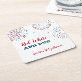 Onderzetter Rood, wit en Baby shower (Schuin)