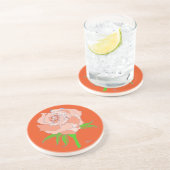 Onderzetter - Roos in Oranje tonnen (Zijkant)