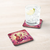 Onderzetter - Roze Poesje Katten (Rechterzijde)