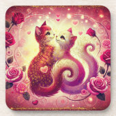 Onderzetter - Roze Poesje Katten (Voorkant)