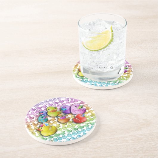 Onderzetter - RUBBER DUCKY - DUCKIES POP ART (Zijkant)