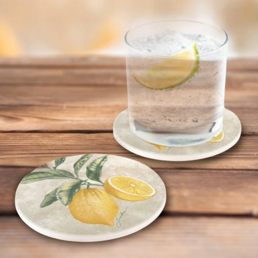 Onderzetter Rustic Etched  Lemons