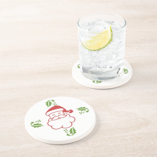 Onderzetter - Santa en Holly (Zijkant)