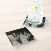 Onderzetter schaken afbeelding. glazen onderzetter (Schuin)