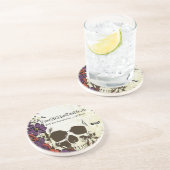 Onderzetter schedel en bloemen (Zijkant)