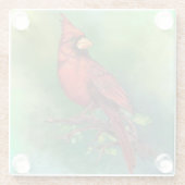 Onderzetter schilderen van noordelijk rood kardina glazen onderzetter (Achterkant)