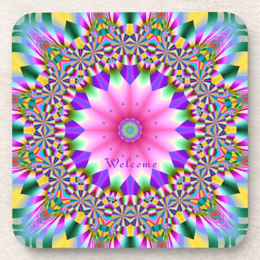 Onderzetter Set - Artistieke ventilator in geometr (Voorkant)