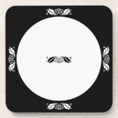 Onderzetter Set - Holly bladeren in zwart-wit (Voorkant)