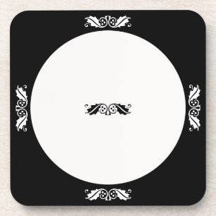 Onderzetter Set - Holly bladeren in zwart-wit