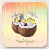 Onderzetter Set met een Coconut Pina Colada Design (Voorkant)