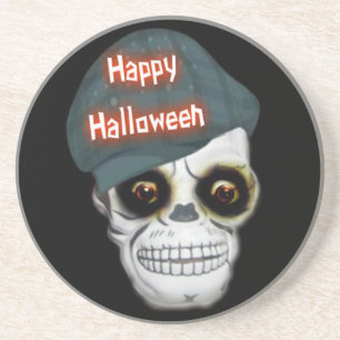 Onderzetter Skeleton Head Happy Halloween