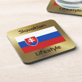 Onderzetter Slowakije vlag + tekst (Linkerzijde)