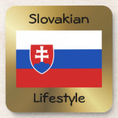 Onderzetter Slowakije vlag + tekst (Voorkant)