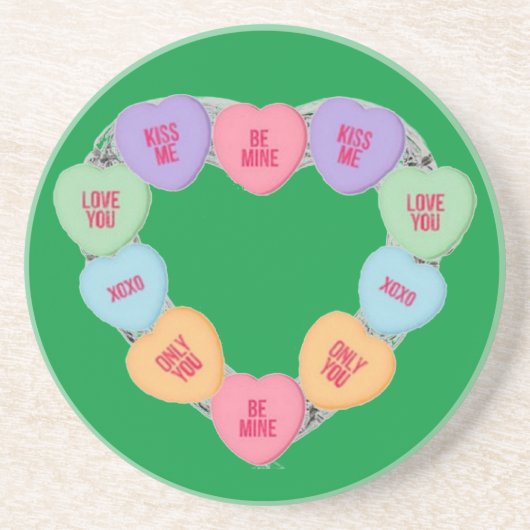 Onderzetter Snoep Love Hearts (Voorkant)