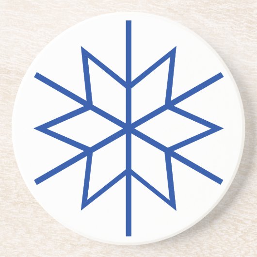 Onderzetter - Snowflakes in blauw (Voorkant)