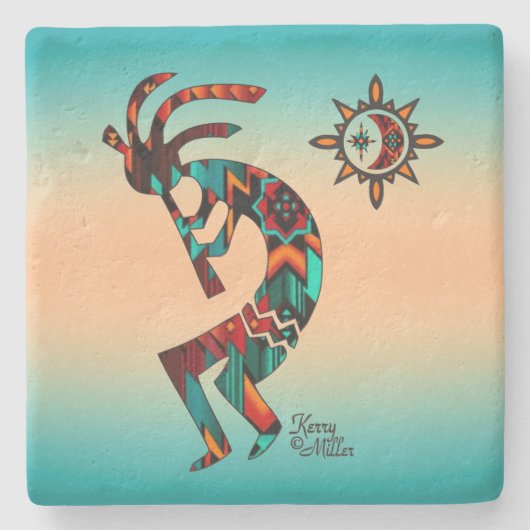 Onderzetter Southwest Kokopelli Stone (Voorkant)