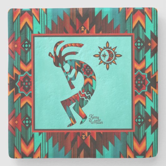 Onderzetter Southwest Kokopelli Stone (Voorkant)