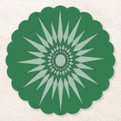 Onderzetter - Starburst Patroon in donkergroen (Voorkant)
