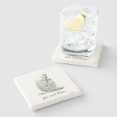 Onderzetter, steen - Gin & Tonic Stenen Onderzetter (Zijkant)