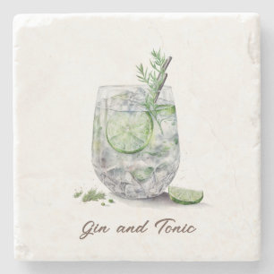 Onderzetter, steen - Gin & Tonic Stenen Onderzetter