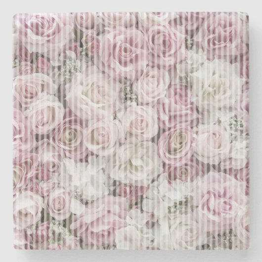 Onderzetter - Steen - Victoriaans Rozen Collage (Voorkant)