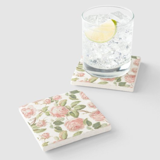 ONDERZETTER STONE :  ROZEN (Zijkant)