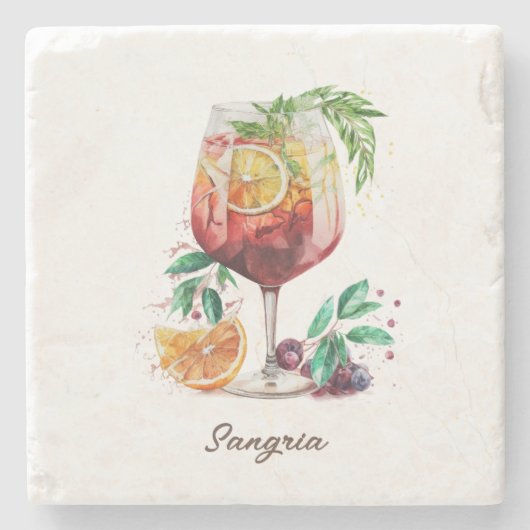 Onderzetter, Stone - Sangria Stenen Onderzetter (Voorkant)