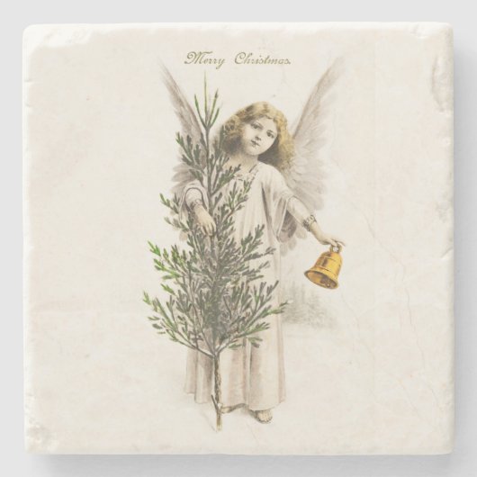 ONDERZETTER STONE : VINTAGE CHRISTMAS ANGEL (Voorkant)