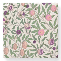 ONDERZETTER STONE : WILLIAM MORRIS : POMEGRANATEN