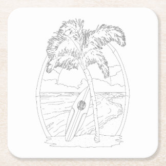 Onderzetter Surf Beach Adult Colour Paper