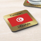 Onderzetter Tunesische vlag+tekst (Linkerzijde)