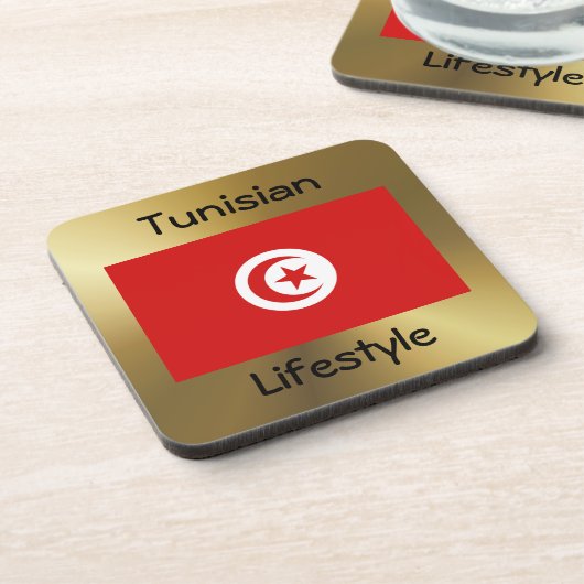 Onderzetter Tunesische vlag+tekst (Linkerzijde)