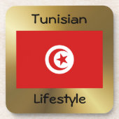 Onderzetter Tunesische vlag+tekst (Voorkant)